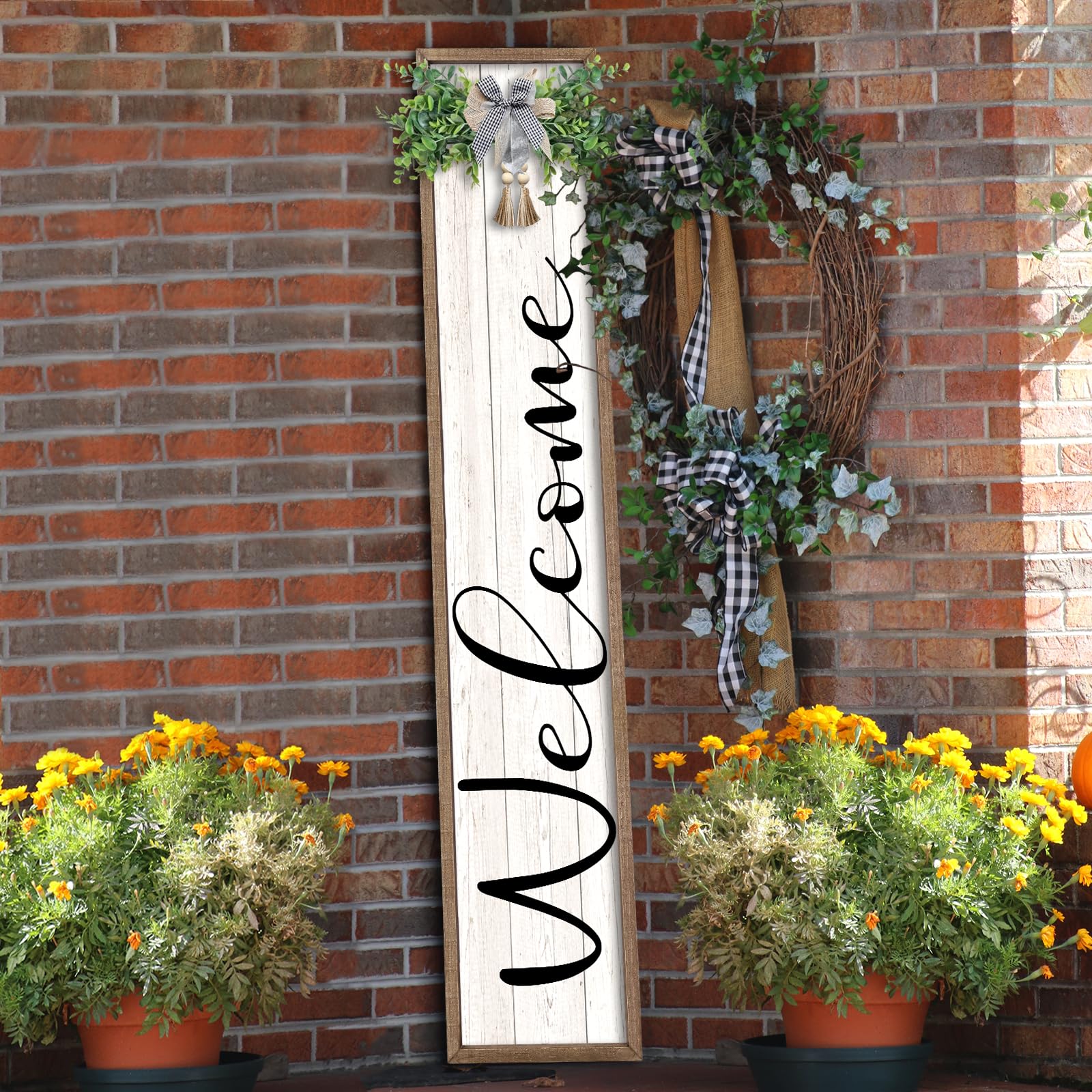 Amazon.com : flowtorely Outdoor Welcome Sign for Front Porch